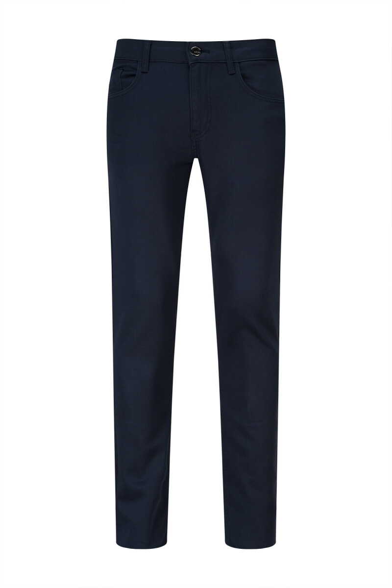 Lacivert Slim Fit Pamuklu 5 Cep Kanvas Pantolon