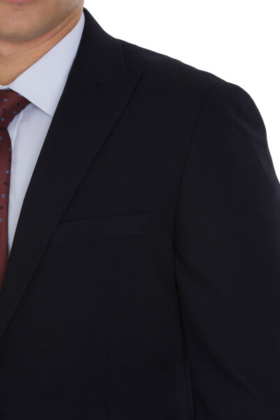 Lacivert Slim Fit Sivri Yaka Klasik Takım Elbise - 7