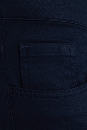Lacivert Slim Fit Düz Pamuklu 5 Cep Kanvas Pantolon - Thumbnail