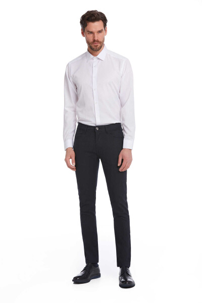 Lacivert Slim Fit Pamuklu 5 Cep Kanvas Pantolon - 4