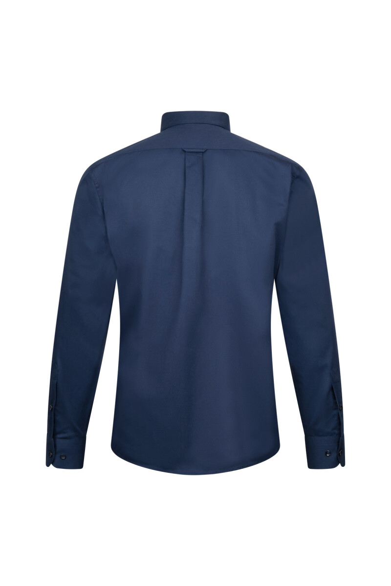 Lacivert Slim Fit Uzun Kollu 100% Pamuk Casual Flanel Gömlek - Hatem Saykı (1)