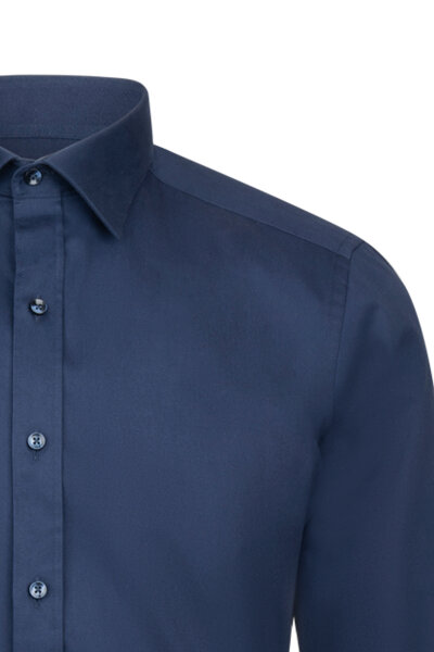 Lacivert Slim Fit Uzun Kollu 100% Pamuk Casual Flanel Gömlek - 3