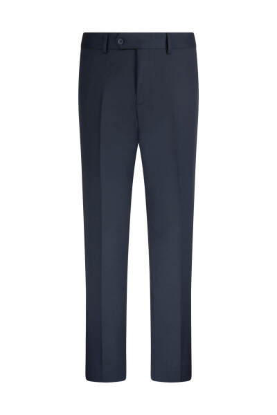 Lacivert Slim Fit Yandan Cepli Kumaş Pantolon - 2