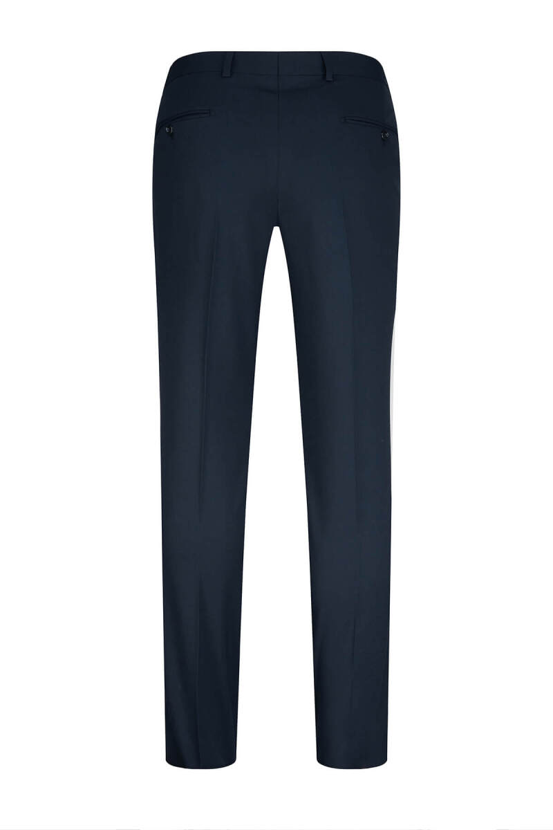 Lacivert Slim Fit Yandan Cepli Kumaş Pantolon - Hatemoğlu (1)
