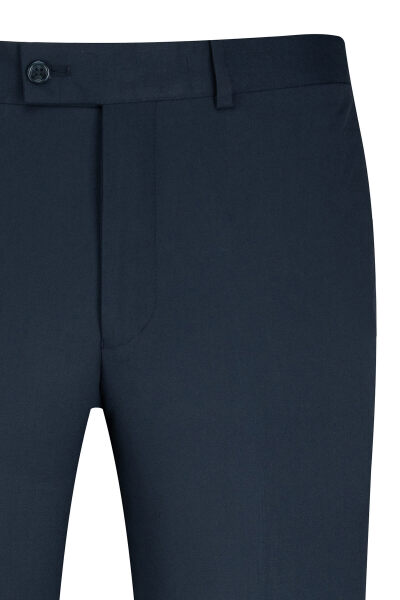 Lacivert Slim Fit Yandan Cepli Kumaş Pantolon - 3