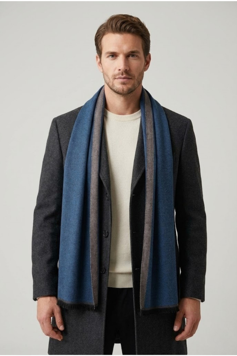 Lacivert - Vizon Çift Taraflı Atkı - Hatemoğlu (1)