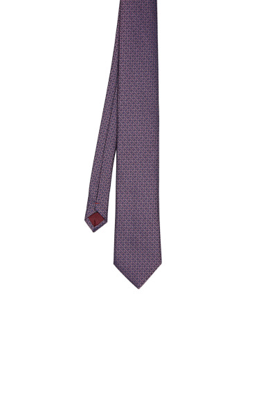 Lila Desenli Klasik Micro Kravat - 6