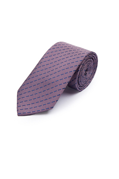 Lila Desenli Klasik Micro Kravat - 2