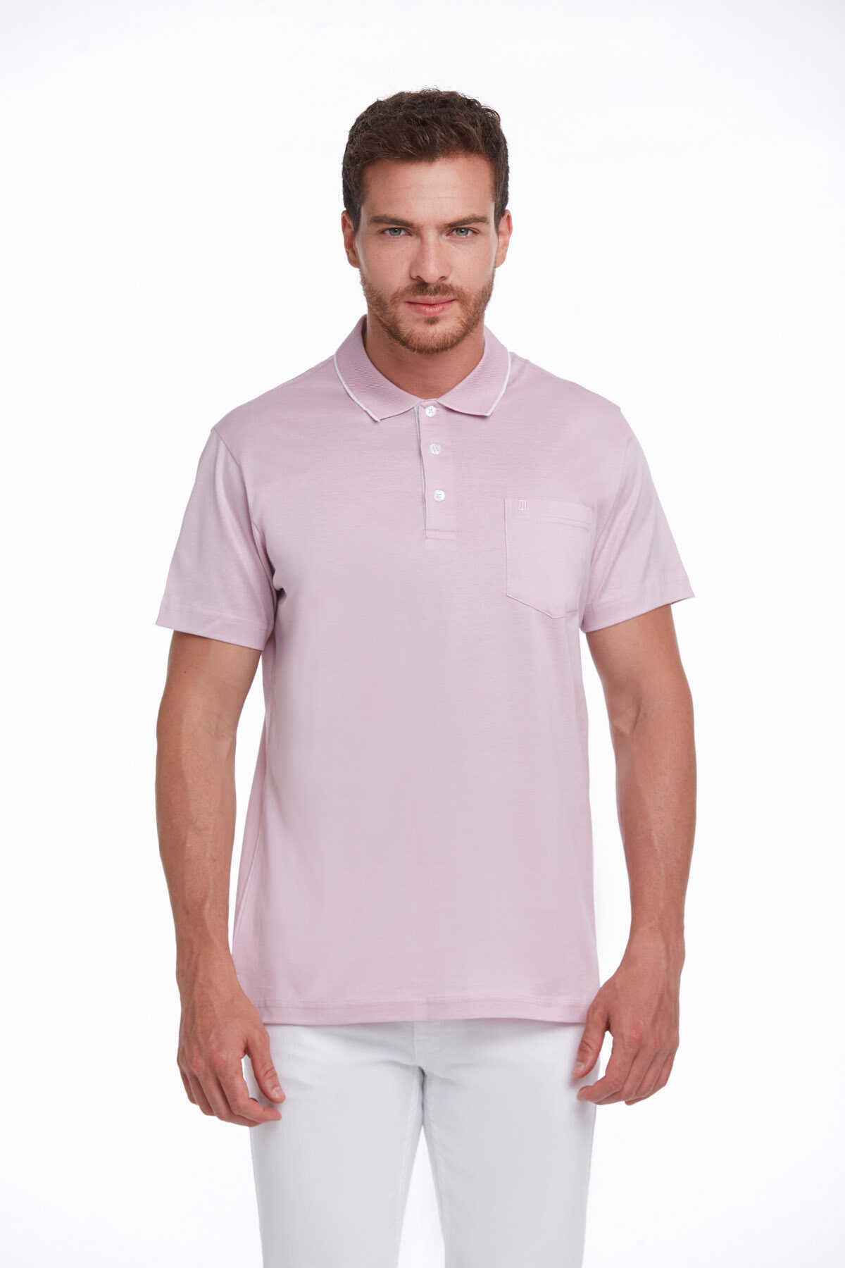 Lila Regular Fit Merserize Polo Yaka %100 Pamuk Tişört - 2