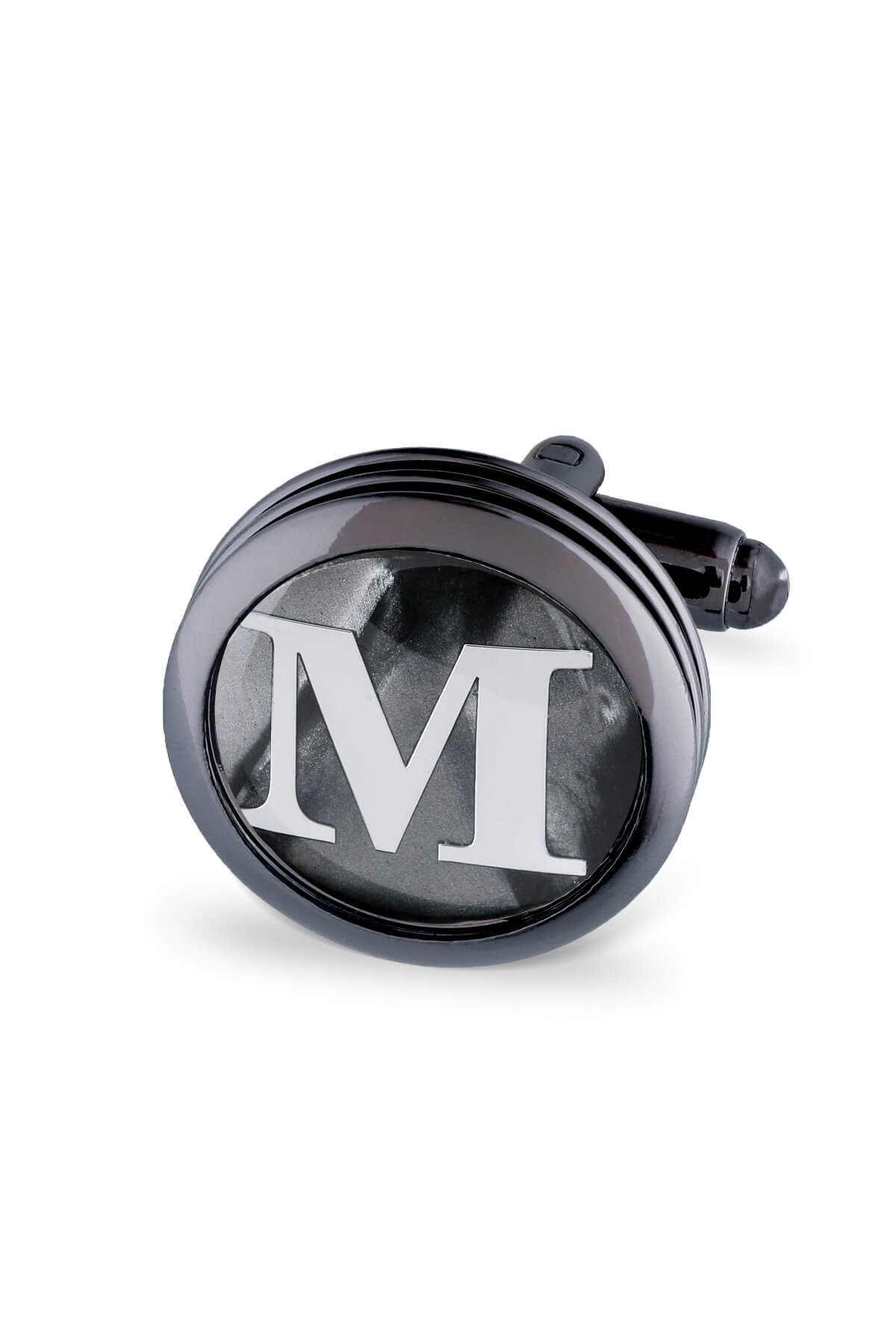 M Harfli Yuvarlak Tekli Kol Düğmesi - 1