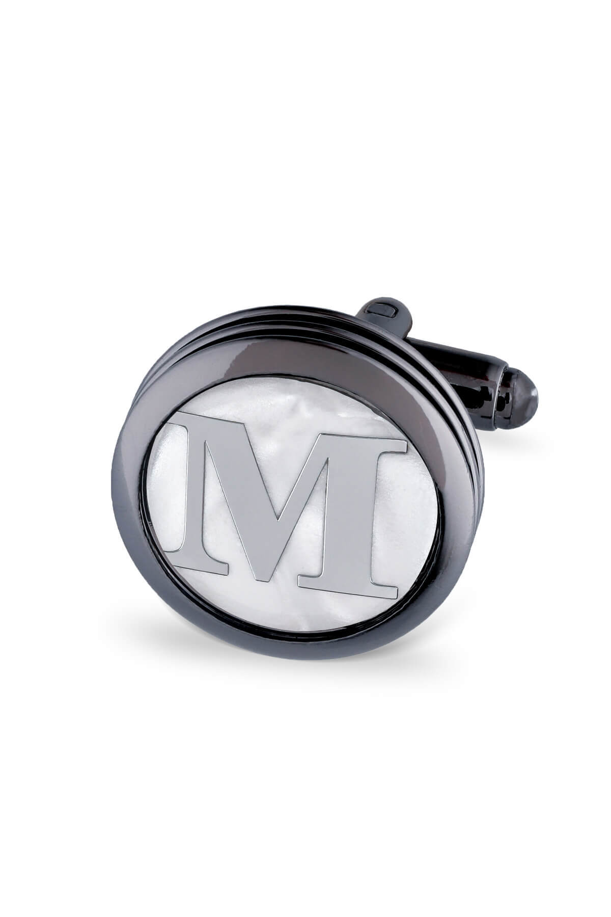 M Harfli Yuvarlak Tekli Kol Düğmesi - 1