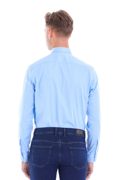 Mavi Comfort Fit 100% Pamuk Slim Yaka Uzun Kollu Klasik Saten Gömlek - 6