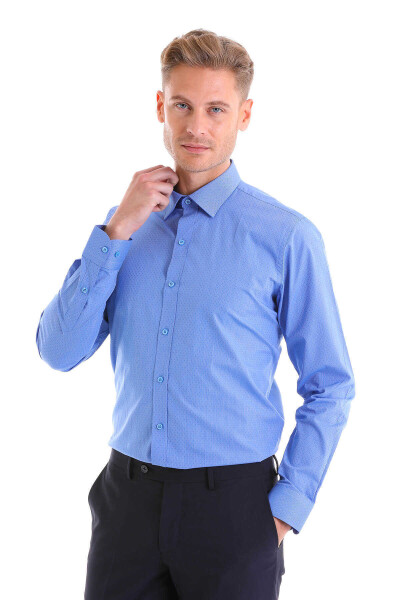 Mavi Comfort Fit Desenli 100% Pamuk Slim Yaka Uzun Kollu Casual Gömlek - 3