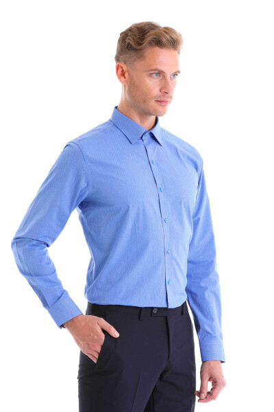 Mavi Comfort Fit Desenli 100% Pamuk Slim Yaka Uzun Kollu Casual Gömlek - 6
