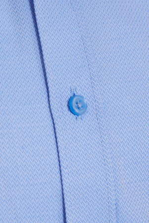 Mavi Klasik Fit Uzun Kol Pamuklu Desenli Klasik Gömlek - Thumbnail