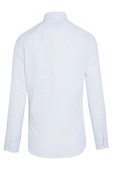 Mavi Slim Fit Baskılı 100% Pamuk Düğmeli Yaka Uzun Kollu Casual Gömlek - 2