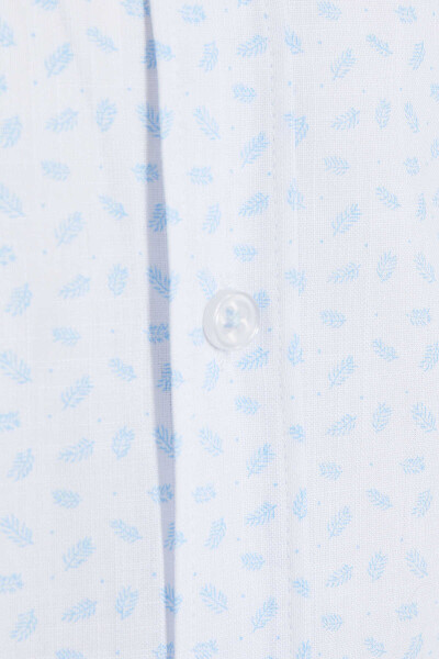 Mavi Slim Fit Baskılı 100% Pamuk Düğmeli Yaka Uzun Kollu Casual Gömlek - 3