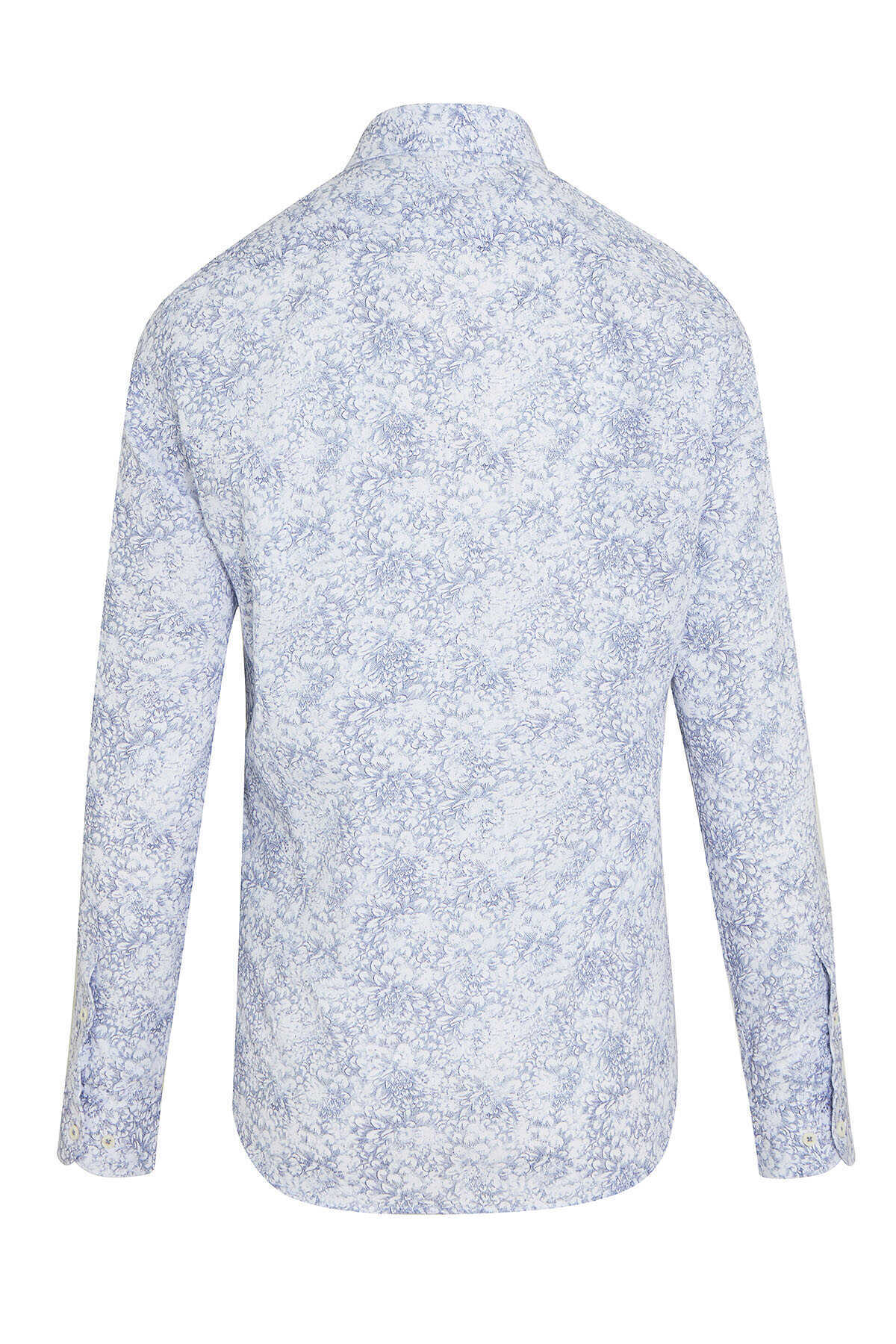 Mavi Slim Fit Baskılı 100% Pamuk Düğmeli Yaka Uzun Kollu Casual Gömlek - 2