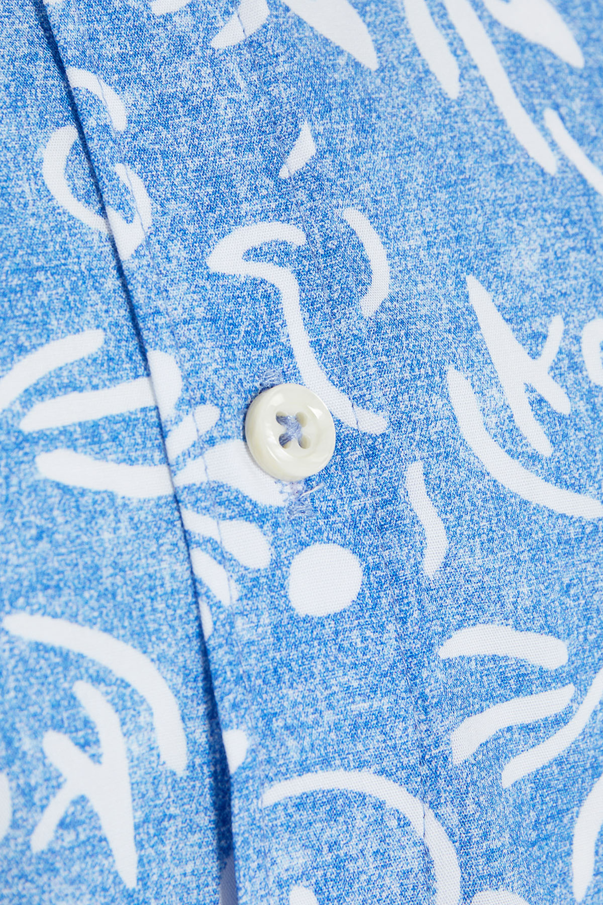 Mavi Slim Fit Baskılı 100% Pamuk Düğmeli Yaka Uzun Kollu Casual Gömlek