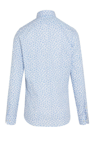 Mavi Slim Fit Baskılı 100% Pamuk Düğmeli Yaka Uzun Kollu Casual Gömlek - 2