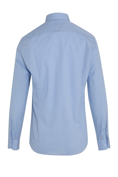 Mavi Slim Fit Baskılı 100% Pamuk Slim Yaka Uzun Kollu Casual Gömlek - Thumbnail (1)