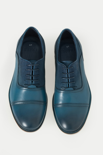 Mavi Hakiki Deri Günlük Ayakkabı - 6