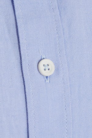 Mavi Slim Fit Düz 100% Pamuk Düğmeli Yaka Uzun Kollu Casual Gömlek - Thumbnail