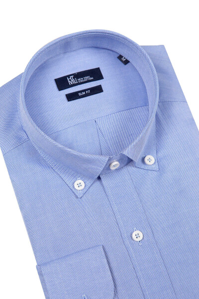 Mavi Slim Fit 100% Pamuk Düğmeli Yaka Uzun Kollu Casual Oxford Gömlek - 7