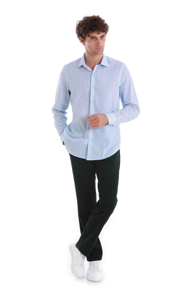 Mavi Comfort Fit Baskılı Slim Yaka Uzun Kollu Spor Gömlek - 2