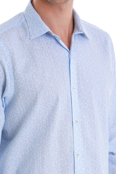 Mavi Comfort Fit Baskılı Slim Yaka Uzun Kollu Spor Gömlek - 5