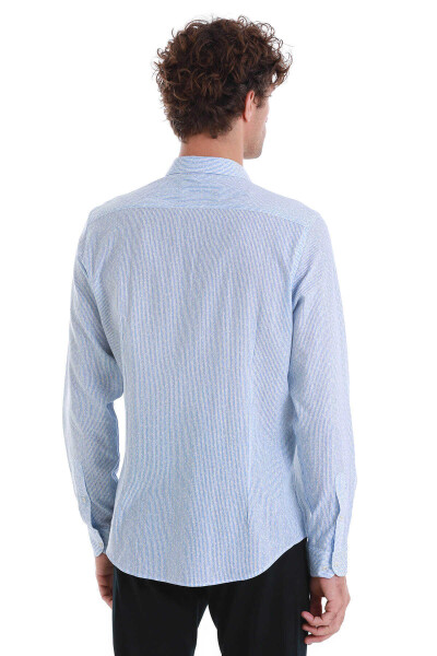 Mavi Comfort Fit Baskılı Slim Yaka Uzun Kollu Spor Gömlek - 6