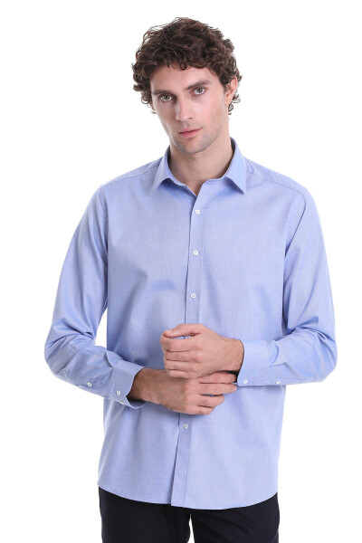 Mavi Comfort Fit Desenli 100% Pamuklu Slim Yaka Uzun Kollu Casual Gömlek 
