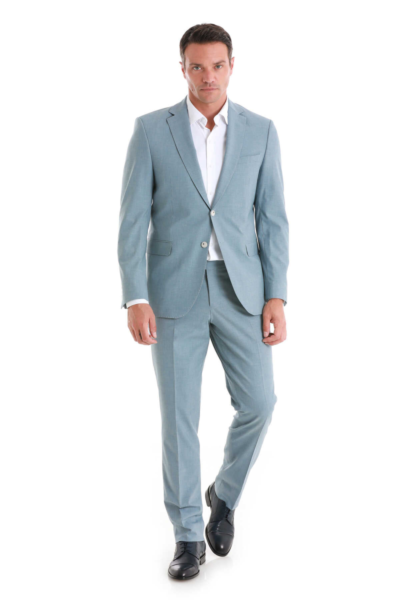 Mavi Comfort Fit Mono Yaka Klasik Takım Elbise