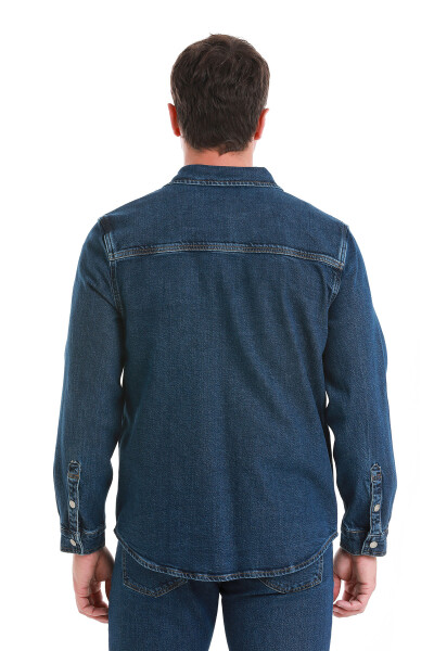 Mavi Comfort Fit 100% Pamuk Slim Yaka Uzun Kollu Kot Gömlek - 7