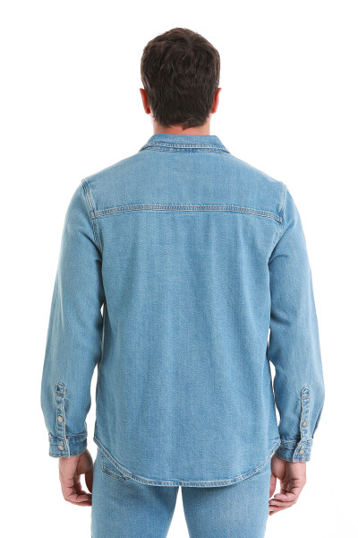 Mavi Comfort Fit 100% Pamuk Slim Yaka Uzun Kollu Kot Gömlek - 7