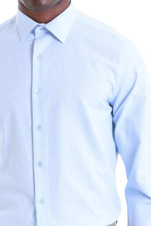 Mavi Comfort Fit Desenli Pamuklu Slim Yaka Uzun Kollu Klasik Gömlek - Thumbnail