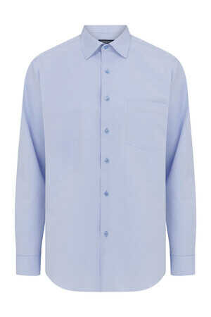 Mavi Armürlü Klasik Gömlek - 3