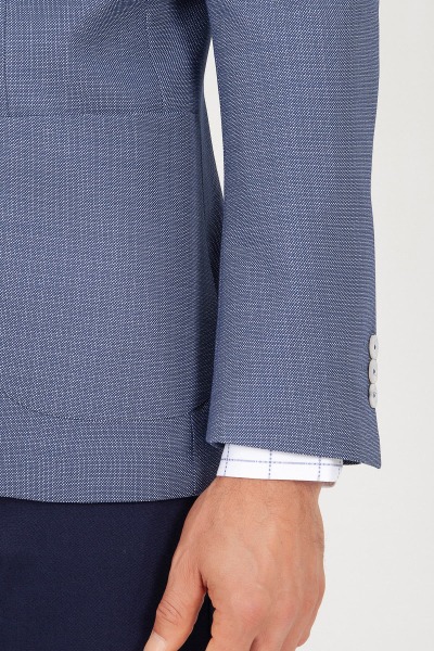 Mavi Slim Fit Desenli Ceket - 14