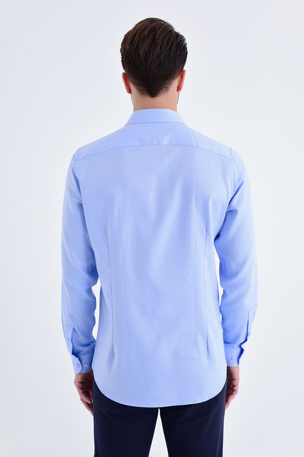 Mavi Desenli Slim Fit Gömlek