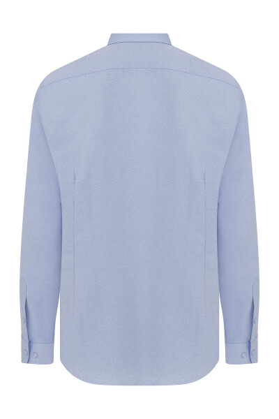 Slim Fit Mavi Armürlü Gömlek - 2