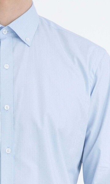 Mavi Slim Fit Gömlek - 4