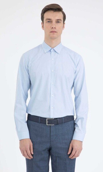 Mavi Slim Fit Gömlek - 1