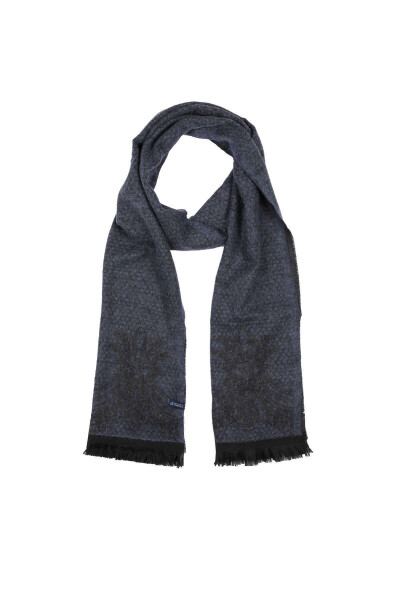 Mavi Desenli Atkı - 2