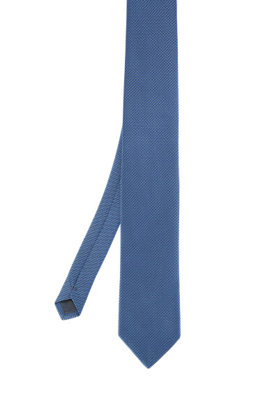 Mavi Desenli Klasik Micro Kravat - 2