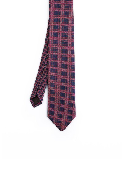 Mavi Desenli Klasik Micro Kravat - 5