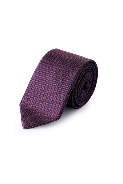 Mavi Desenli Klasik Micro Kravat - 2