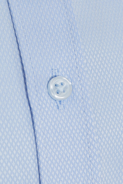 Mavi Comfort Fit Uzun Kol Pamuklu Desenli Klasik Gömlek - 3