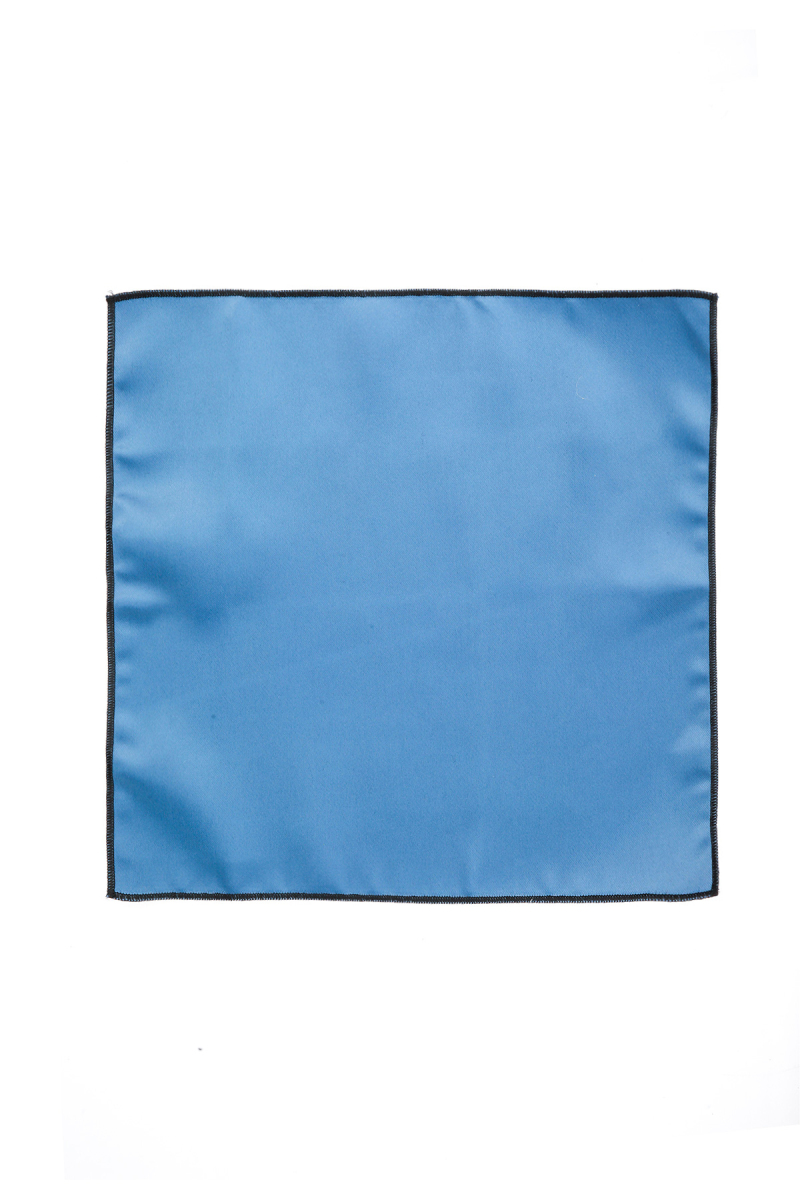 Mavi Klasik Saten Cep Mendili - Hatem Saykı (1)