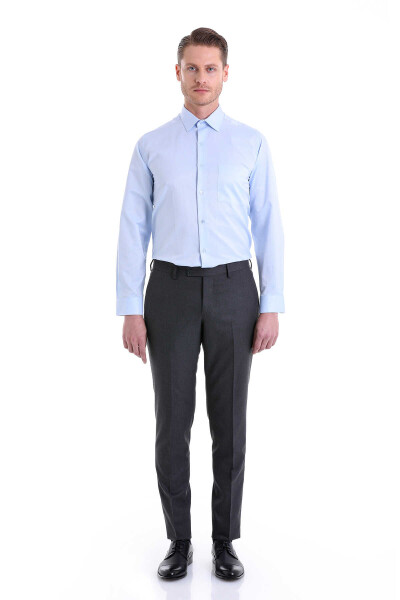 Mavi Klasik Fit Desenli Pamuklu Slim Yaka Uzun Kollu Klasik Gömlek - 3