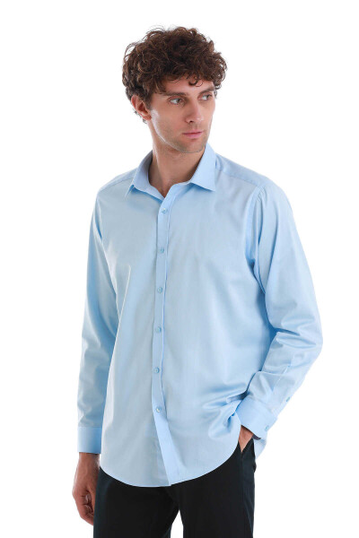 Mavi Klasik Fit 100% Pamuk Slim Yaka Uzun Kollu Saten Gömlek - 4